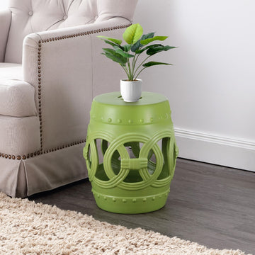 Lucky Coins 16" Chinese Ceramic Drum Garden Stool